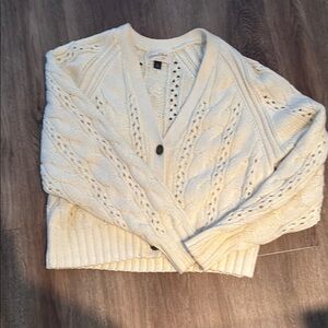 Women's Cream Cable Knit Cardigan
